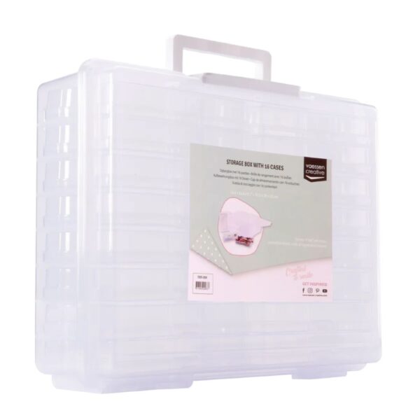 Vaessen Creative • Storage Box med 16 Etuier Transparent