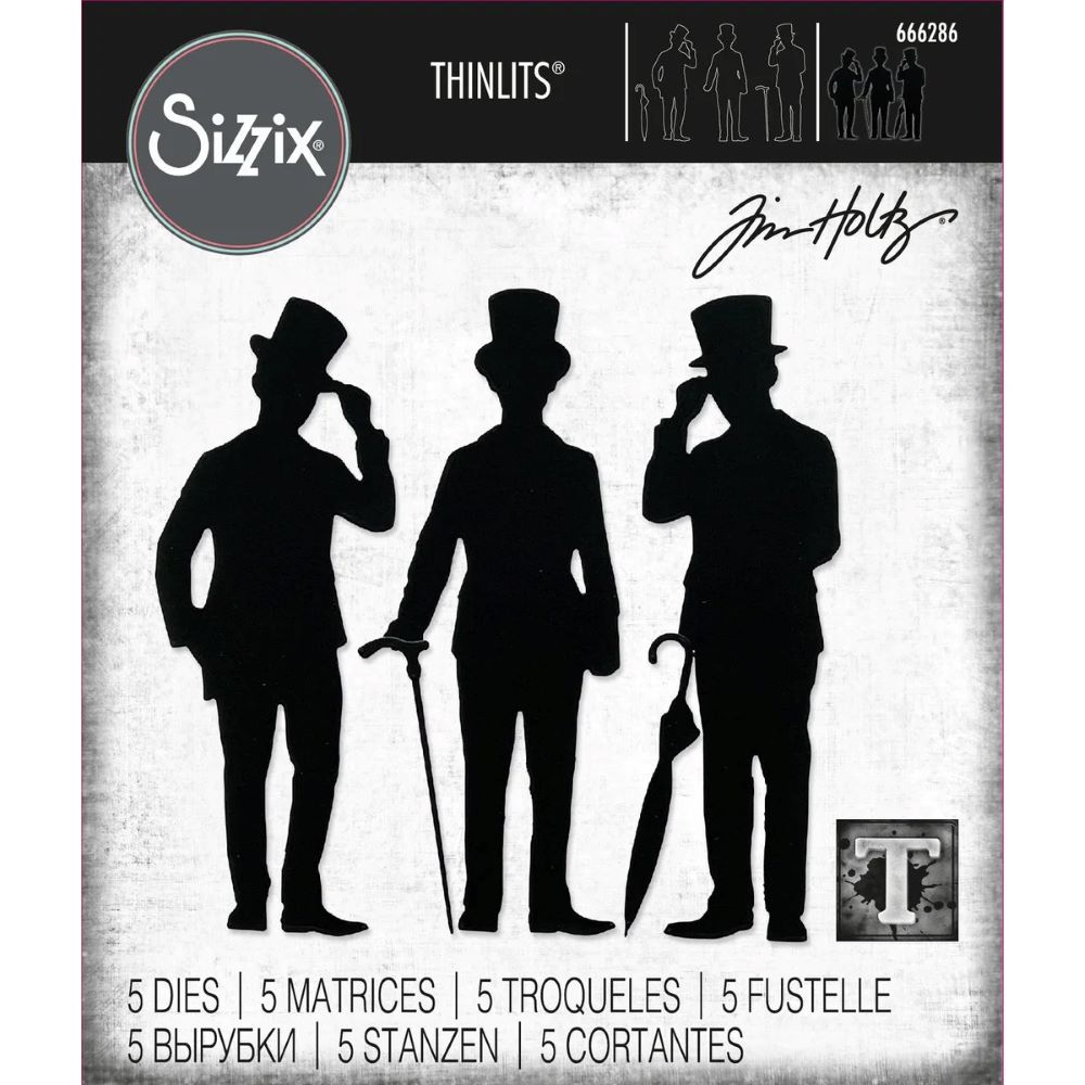 Sizzix • Tim Holtz Thinlits Die Set Gentlemen 5stk - Bilde 1