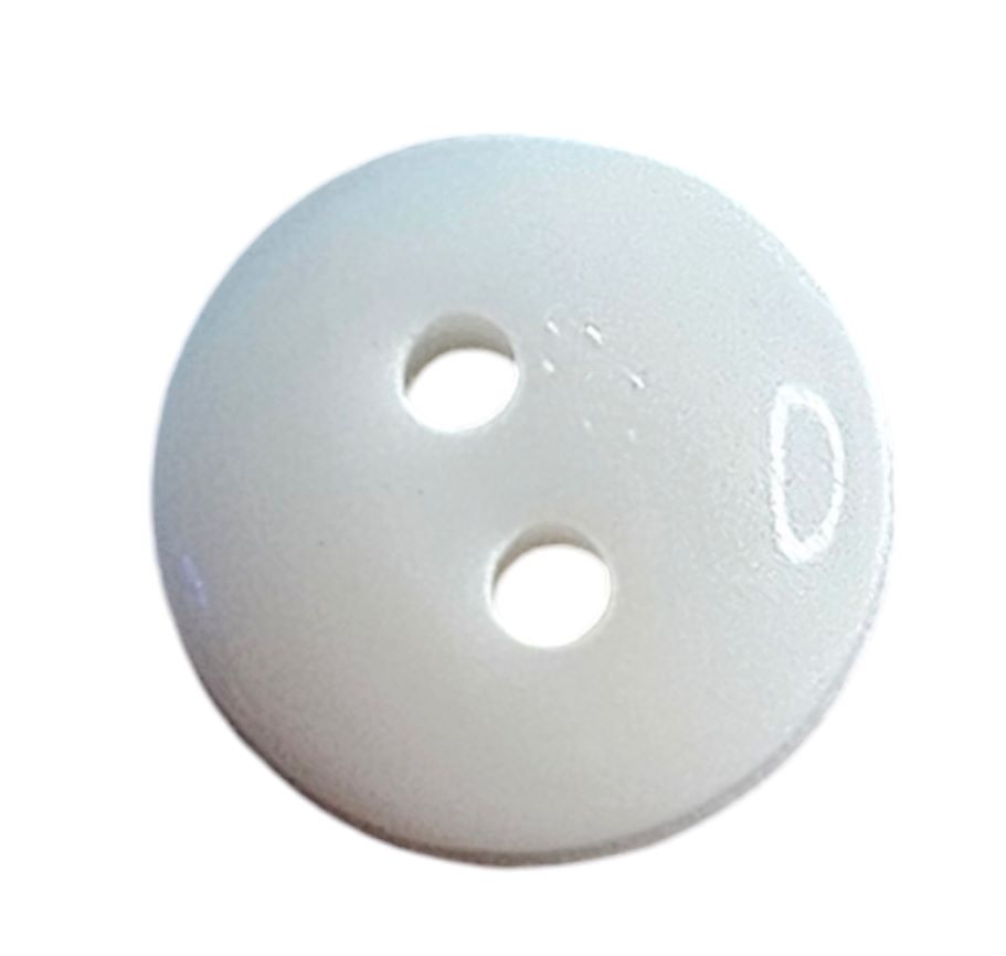 Knapp,  2 hulls 8mm Hvit - Bilde 1