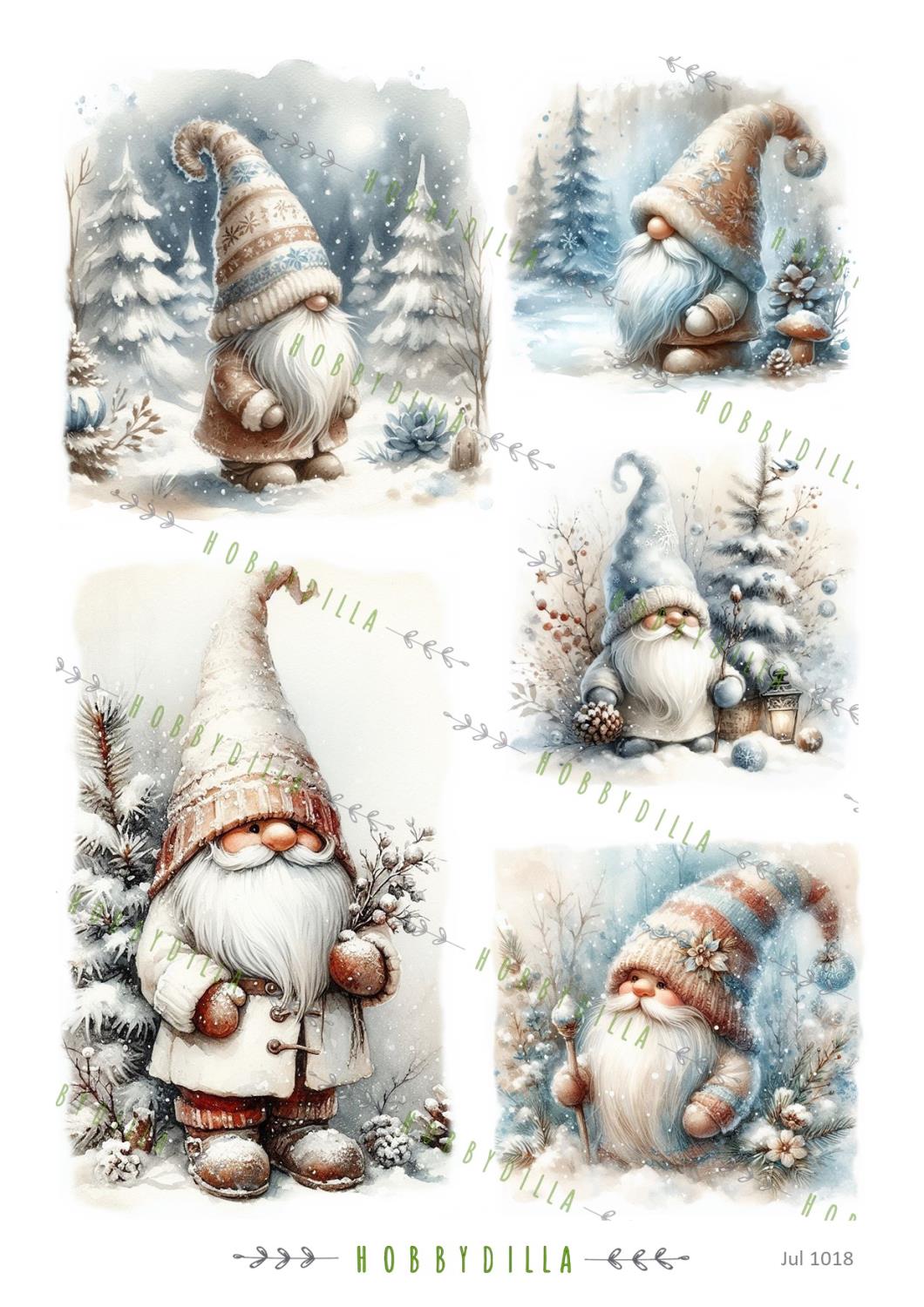 Rispapir A4 Jul 1018 Lyse Gnomer - Bilde 1