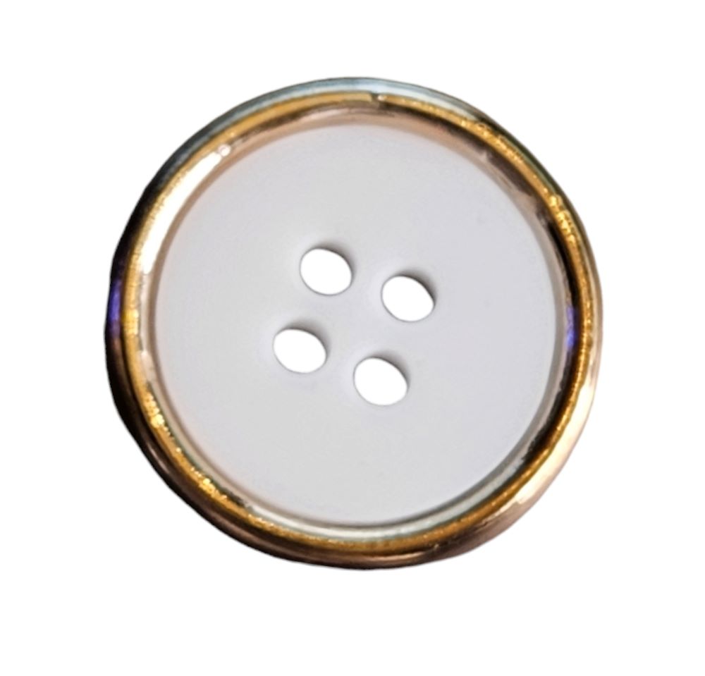 Knapp, 15mm 4 hulls Hvit - Bilde 1