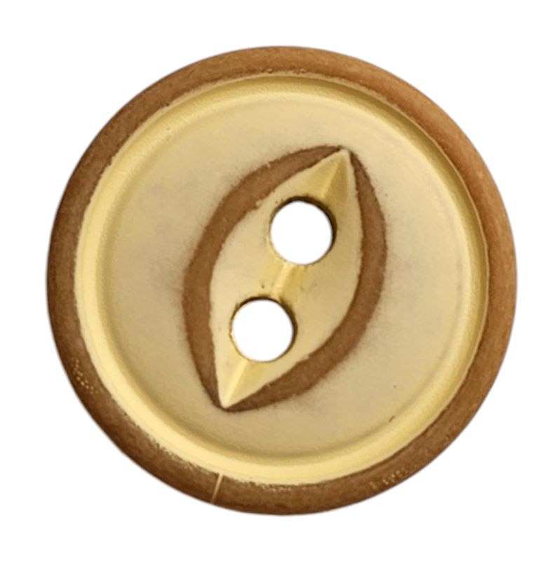 Knapp  2 hulls, 18mm Gul - Bilde 1