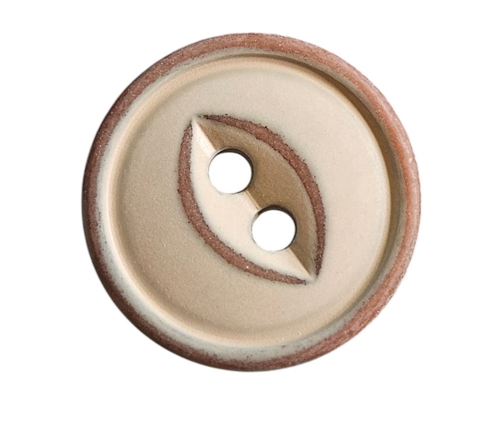 Knapp  2 hulls, 18mm Oliven - Bilde 1