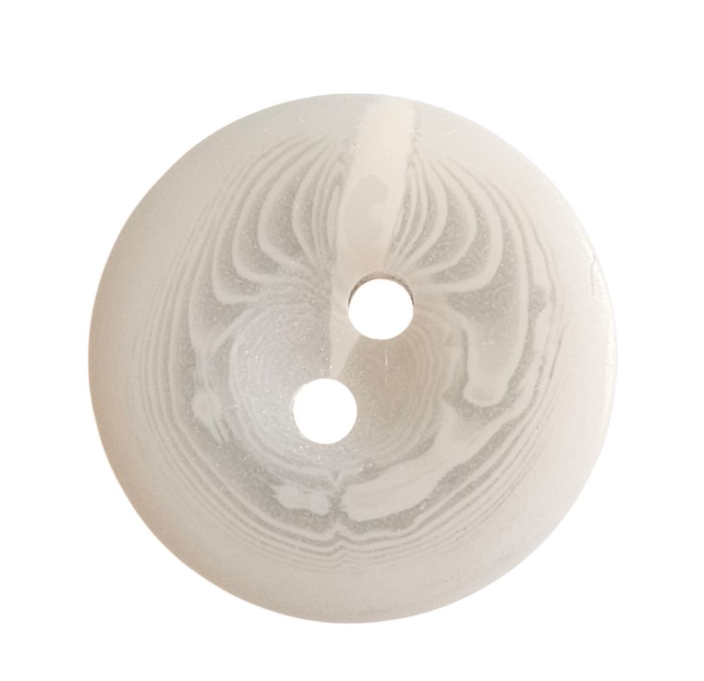 Knapp, 2 hulls 18mm, Hvit - Bilde 1