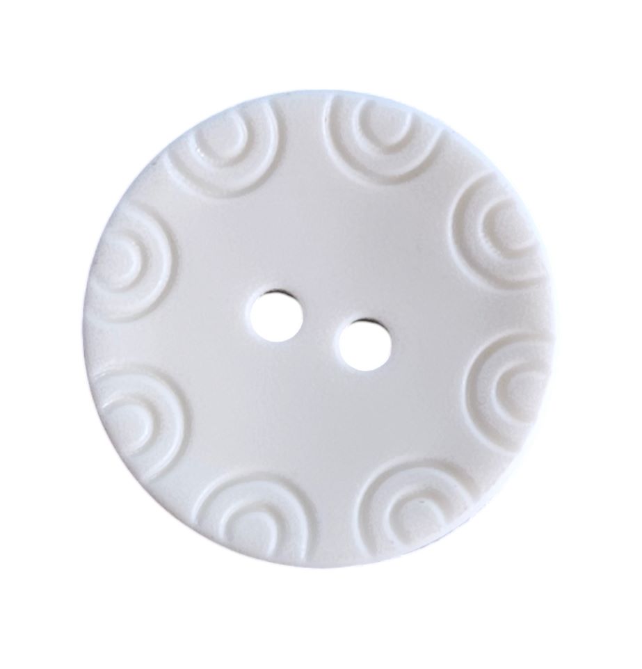 Knapp, 2 hulls 13mm, Hvit - Bilde 1