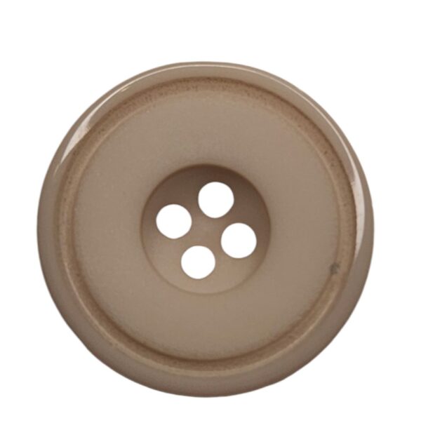 Knapp, 4 hulls 15mm, Beige