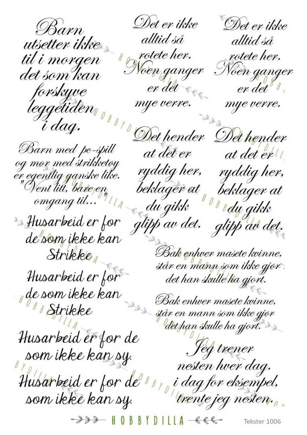 Rispapir A4 Tekster 1006 Humor - Mørk Brun - Bilde 1