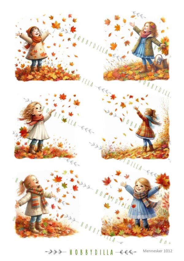 14251_image_10b74ee31d83ef48.jpg Rispapir A4 Barn 1012 Jenter i høstløv