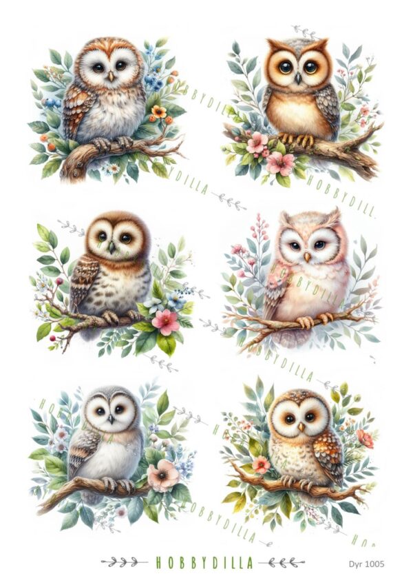 Rispapir Dyr 1005 Ugler