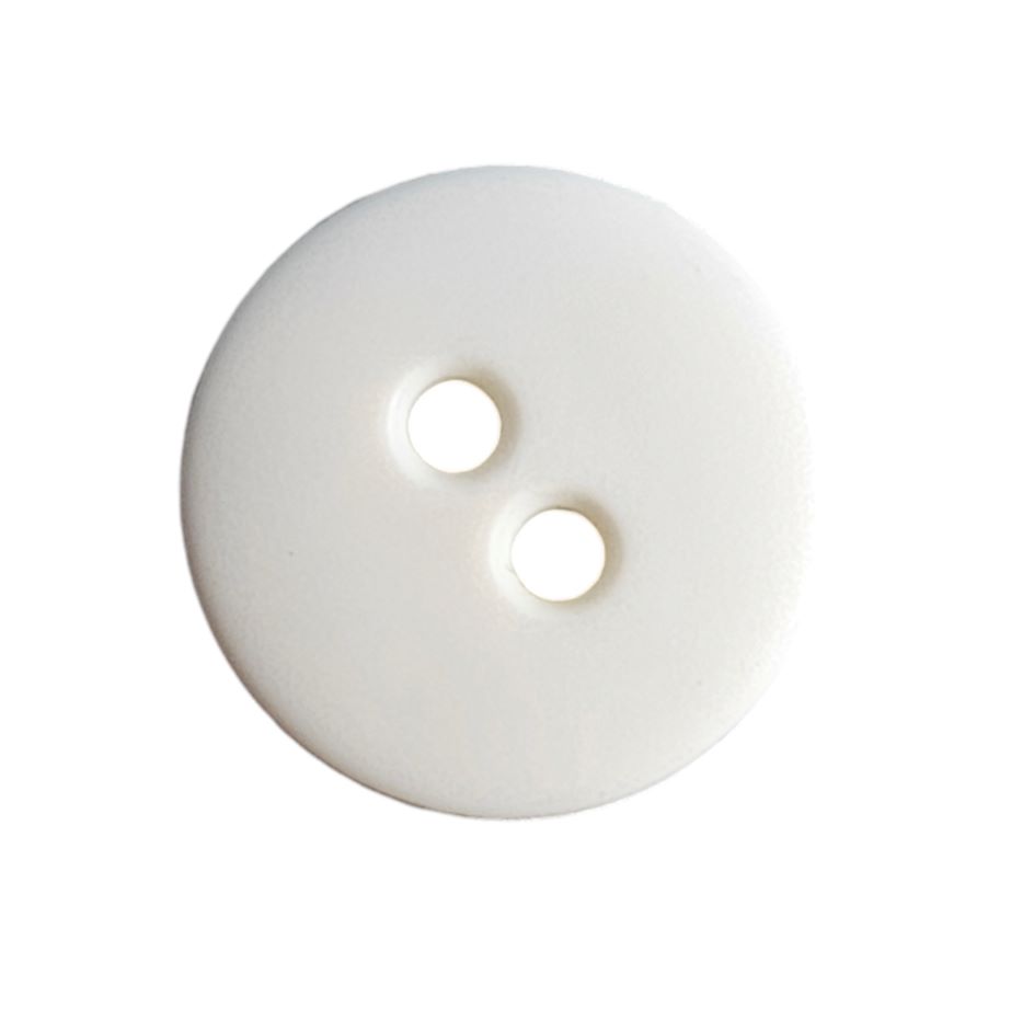 Knapp, 2 hulls 13mm, Hvit - Bilde 1