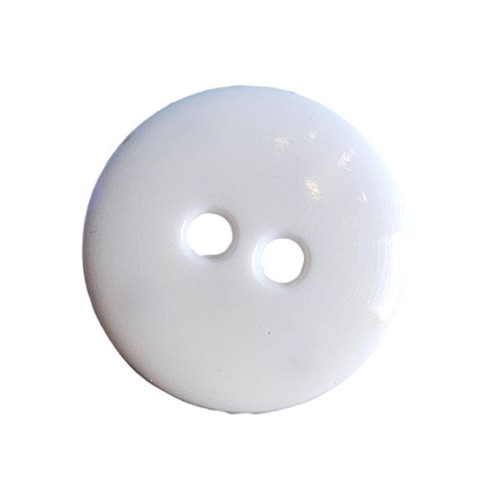 Knapp, 2 hulls 14mm, Hvit - Bilde 1