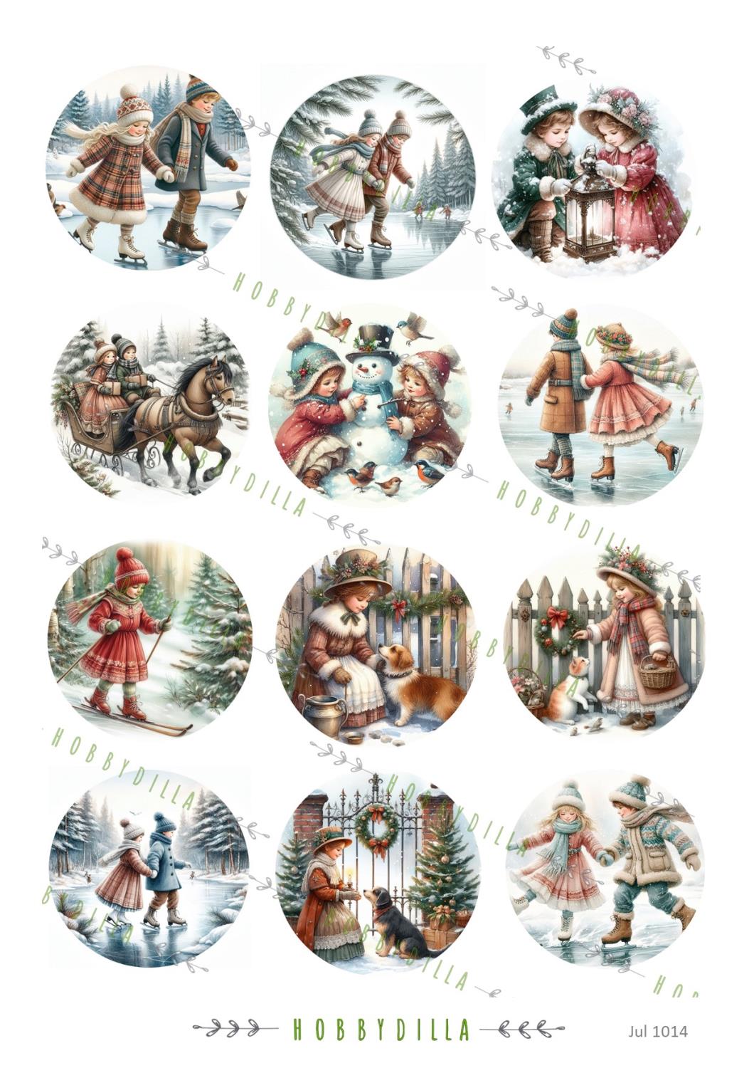 Motivark Jul 1014 Vintage utelek, runde små. - Bilde 1