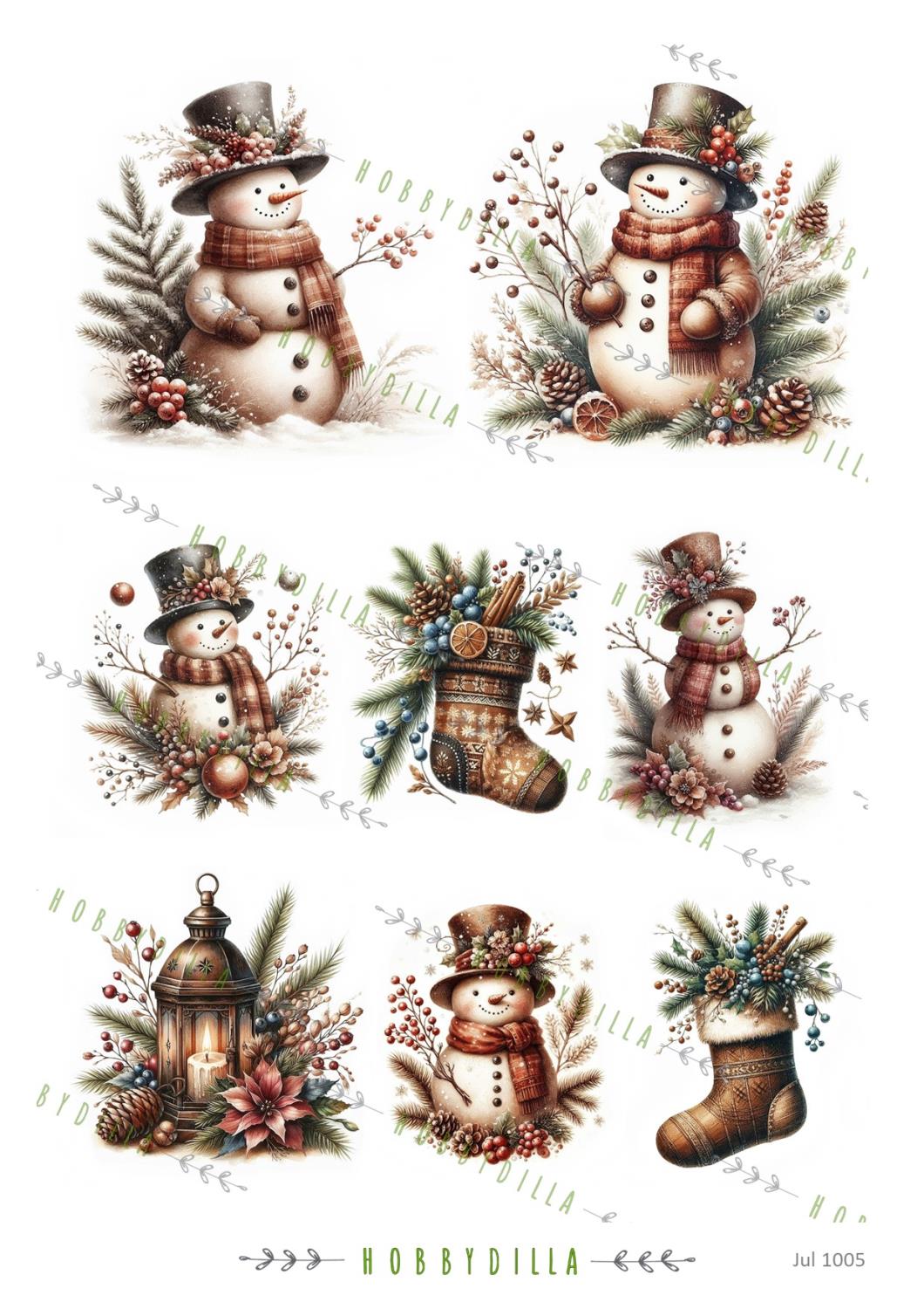 Motivark Jul 1005 Brune snømenn - Bilde 1