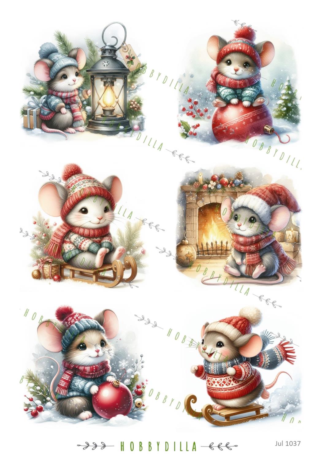 Motivark Jul 1037 Søte julemus - Bilde 1