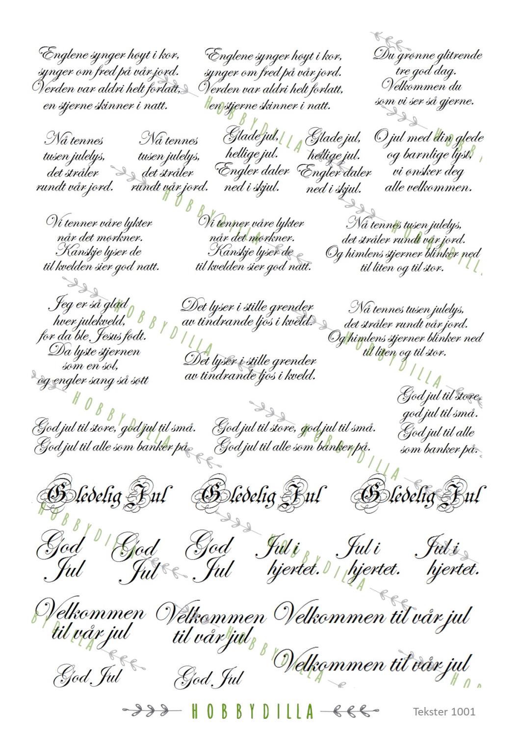 Rispapir A4 Tekster 1001 Små julesanger - Bilde 1