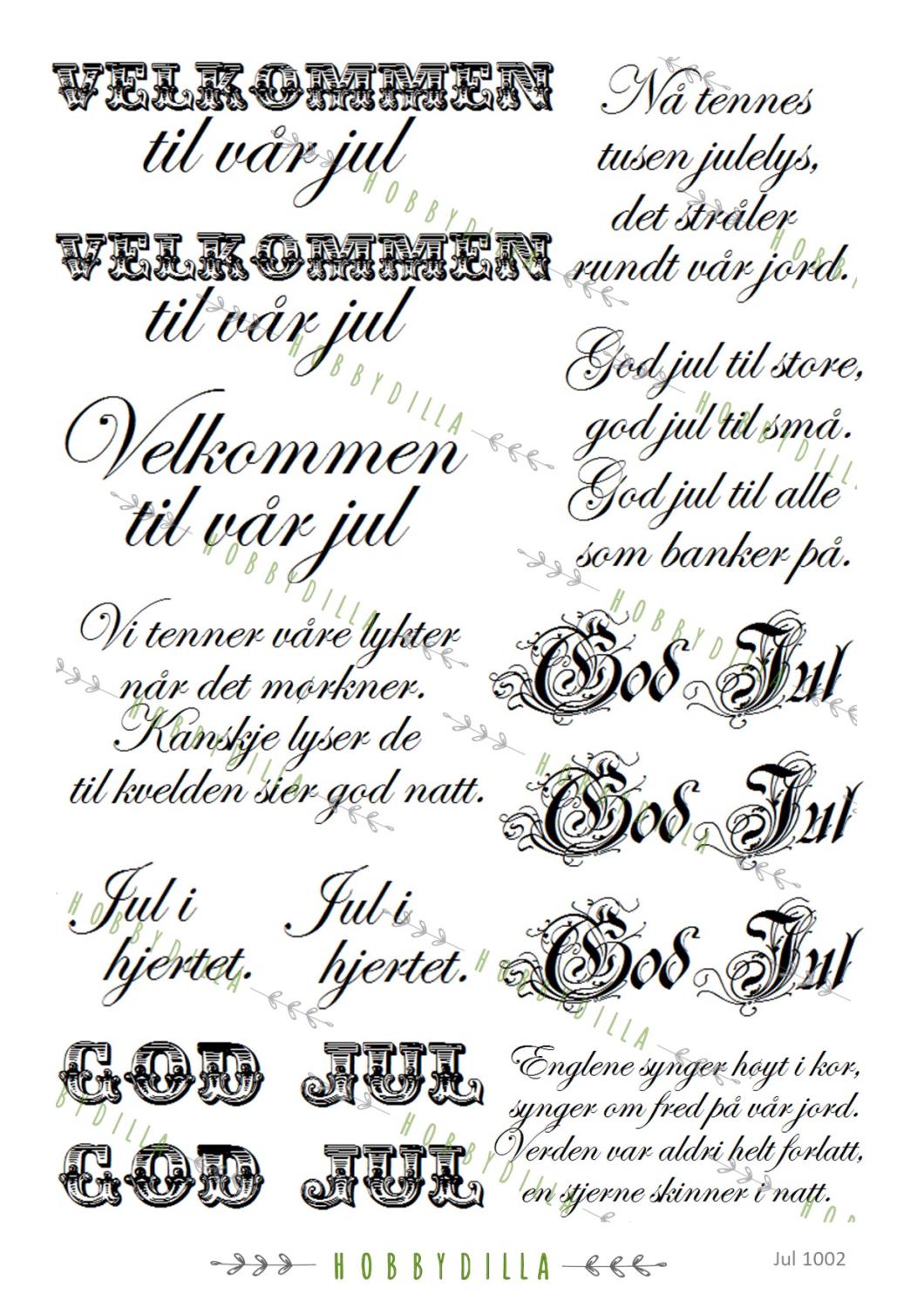 Rispapir A4 Tekster 1002 Jul - Bilde 1