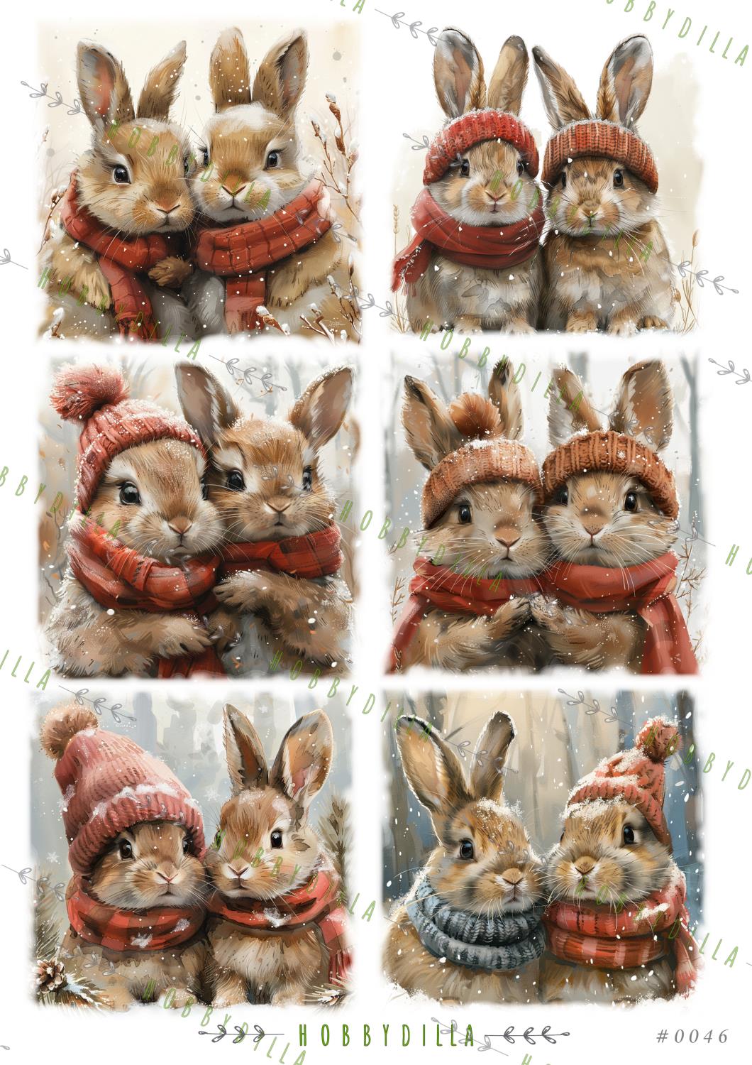 Rispapir A4 0046 Kaniner 1 - Bilde 1