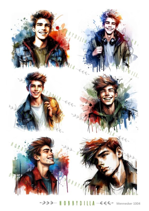 14332_image_2a145a38e1892d78.jpg Rispapir A4 Mennesker 1004 Tøffe gutter