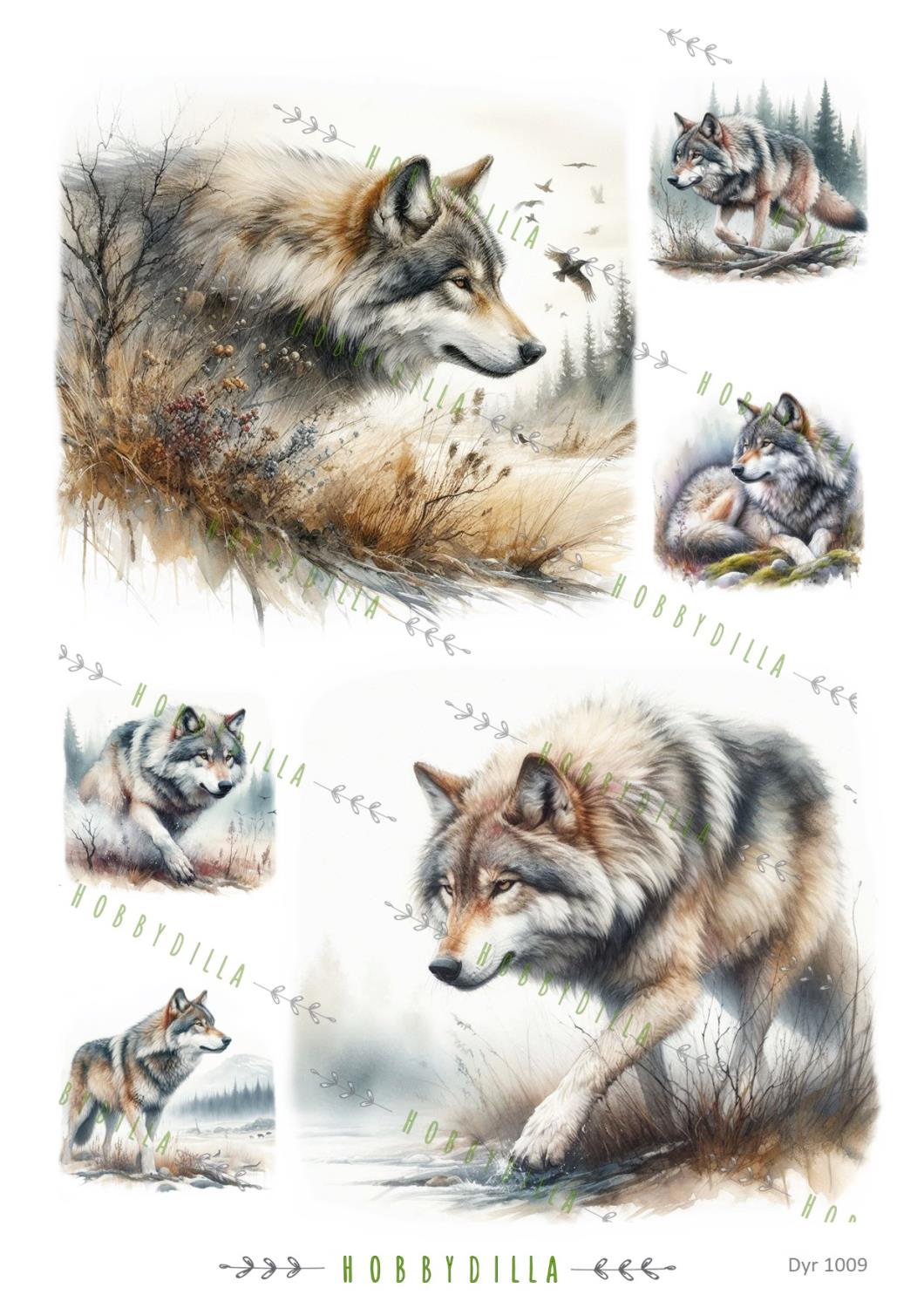 Rispapir A4 Dyr 1009 Ulv - Bilde 1