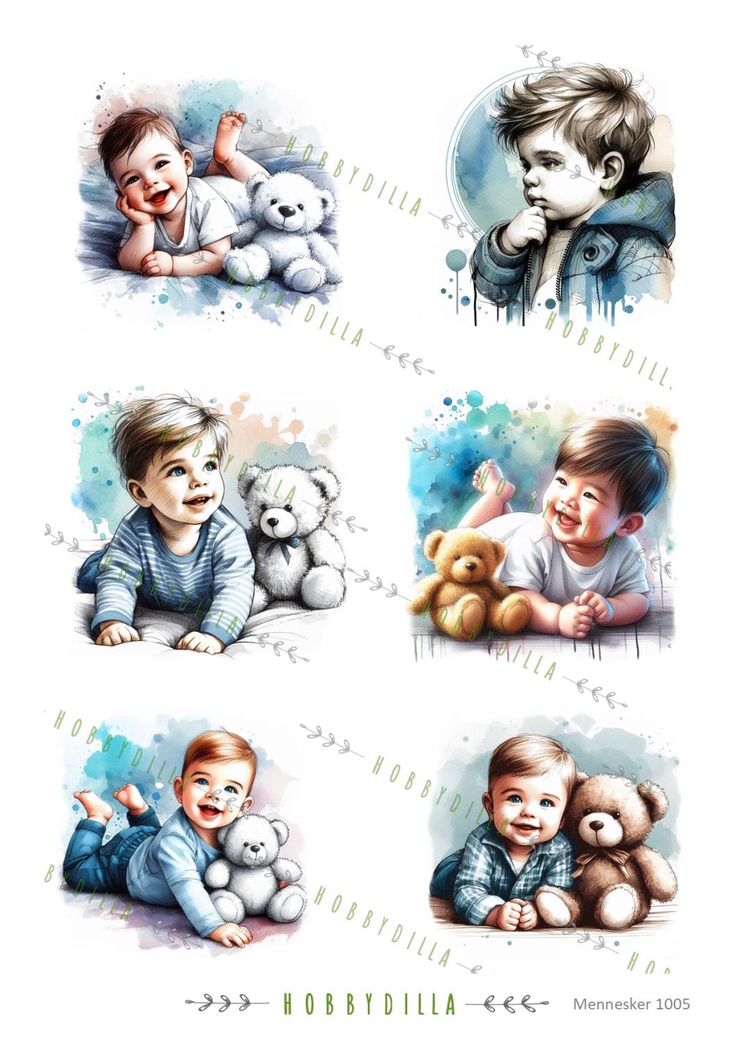 Rispapir A4 Barn 1005 Baby gutter - Bilde 1