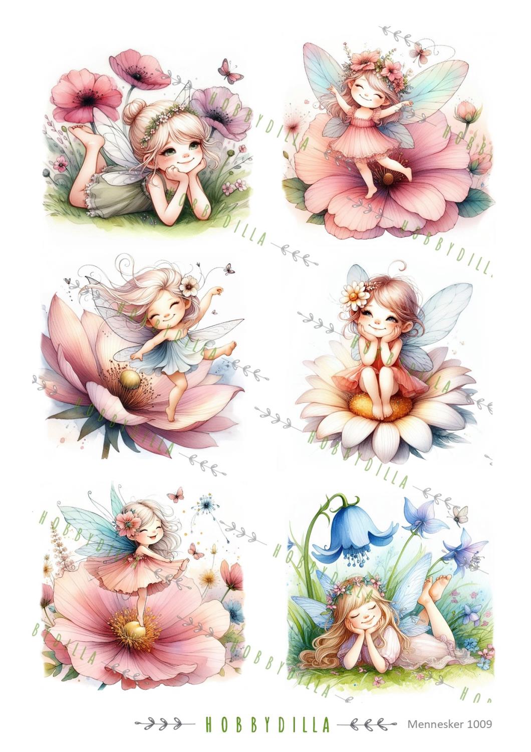 Rispapir A4 Eventyr 1009 Søte feer - Bilde 1