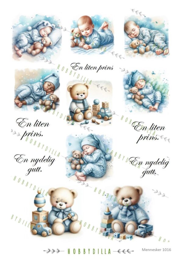 14384_image_e6c628309d20f122.jpg Rispapir A4 Barn 1016 Baby gutt med tekst