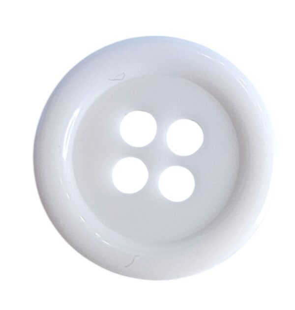 Knapp, 4 hulls 14mm, Hvit