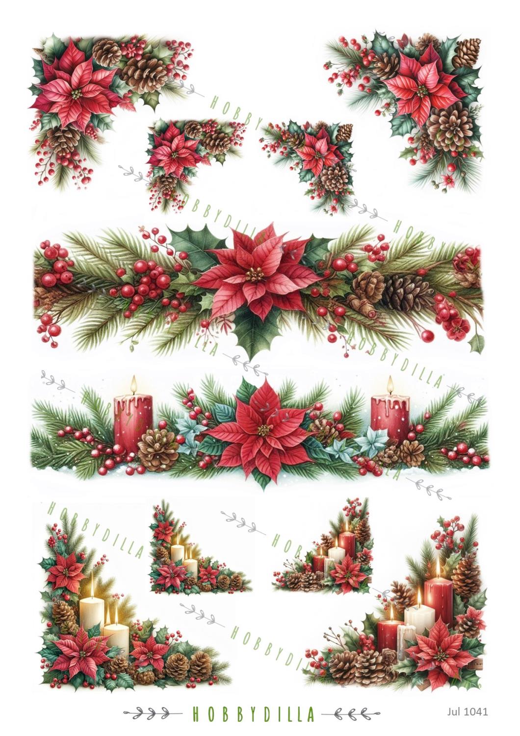 Rispapir A4 Jul 1041 Hjørner og border - Bilde 1