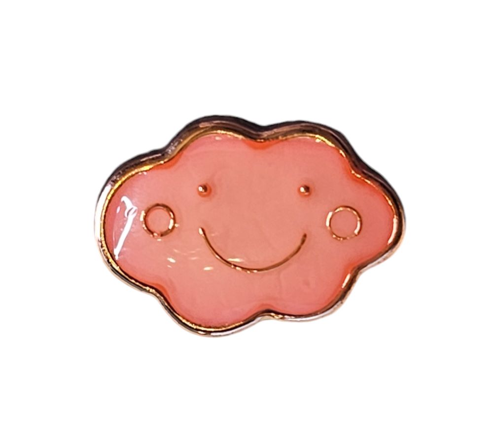 Knapp,  12mm Sky, sølv/lys rød - Bilde 1