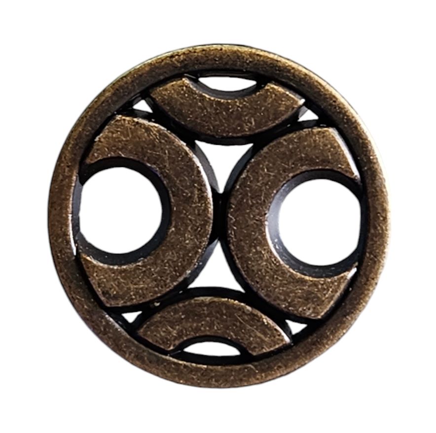 Knapp m/ring Metall 10mm Messing - Bilde 1