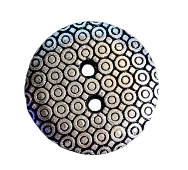 Knapp 2 hulls Metall Sølv 13mm