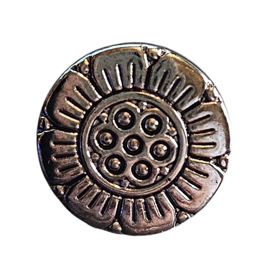 Knapp 2 hulls Sølvknapp 13mm - Bilde 1