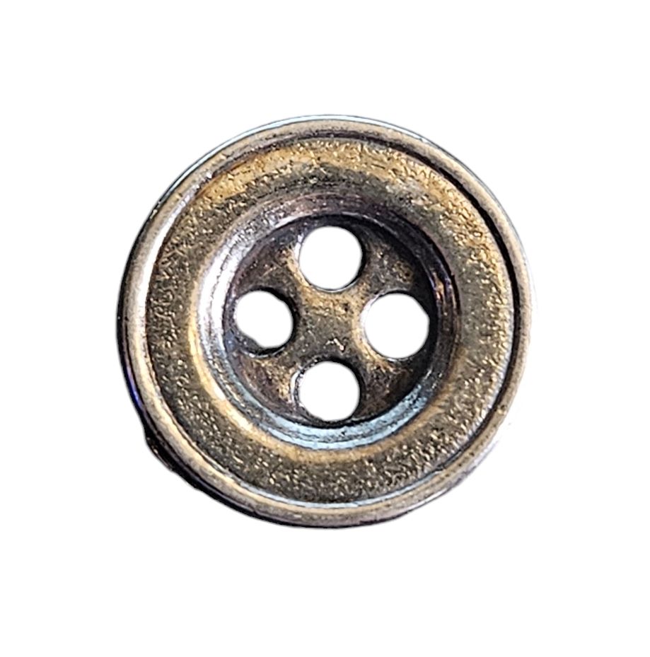 Knapp  4 hulls 12mm Sølv - Bilde 1