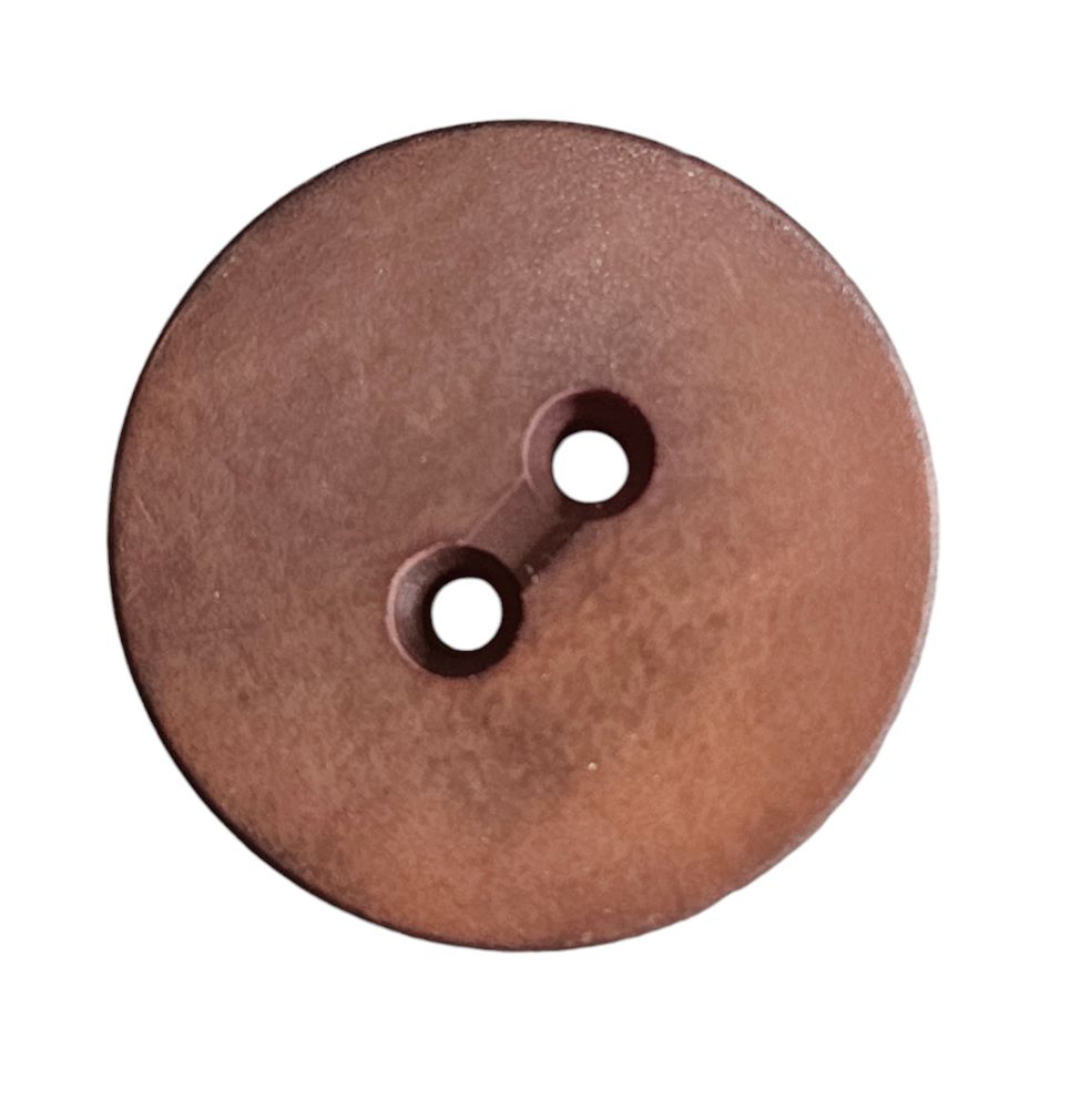 Knapp, 2 hulls 18mm, Mørkebrun - Bilde 1