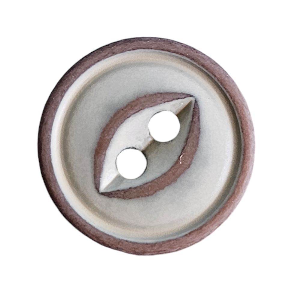 Knapp  2 hulls, 15mm Oliven - Bilde 1