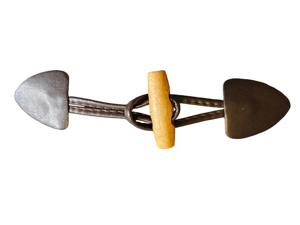 Knapp  2 hulls, Duffel knapp 40mm Brun - Bilde 1