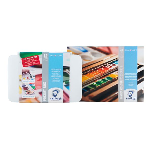 Van Gogh akvarell – Pocketbox og postkortblokk 300g