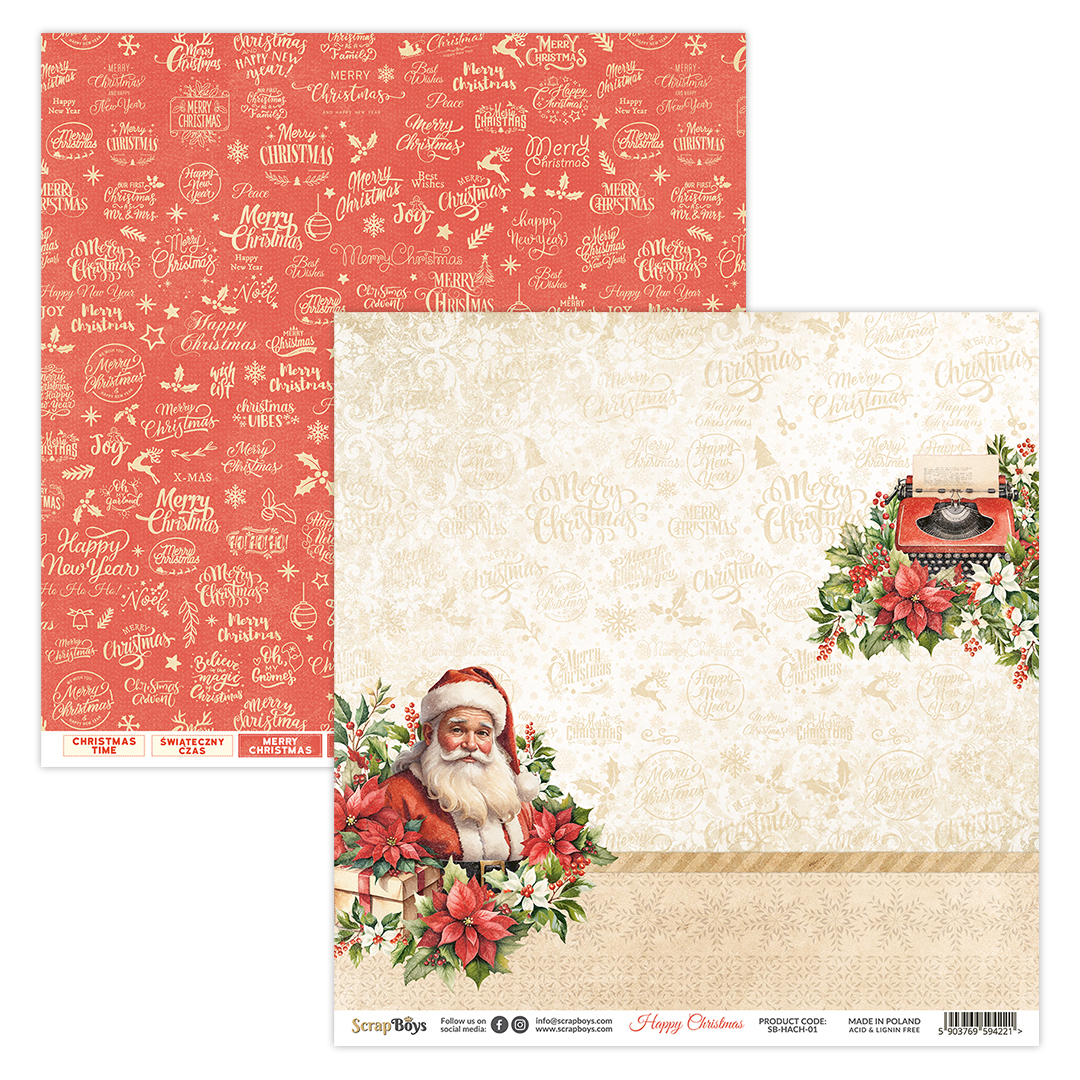 ScrapBoys Happy Christmas SB-HACH-01 - Bilde 1