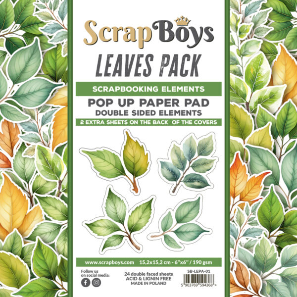 14655_image_521a264a9575a2c3.jpg ScrapBoys Leaves Pack SB-LEPA-01 Pop Up Blokk