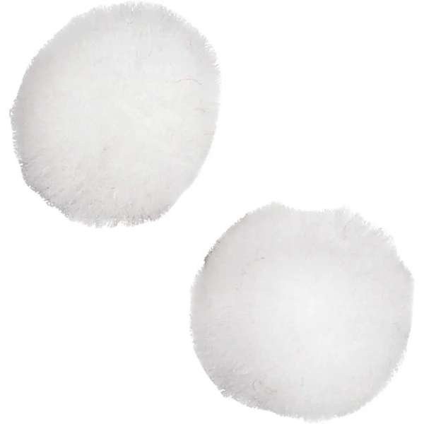 Pompon Hvit 15mm - 34 stk
