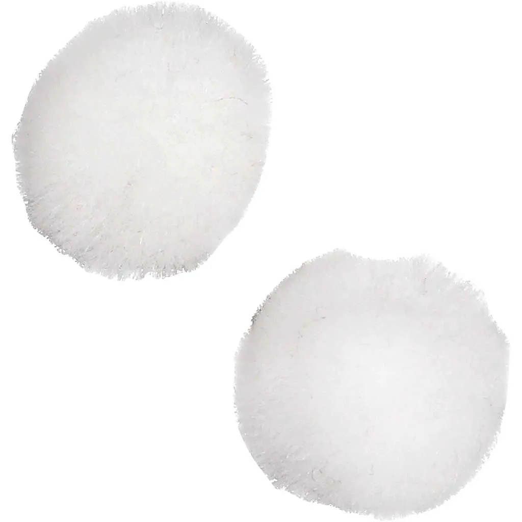 Pompon Hvit 15mm - 34 stk - Bilde 1