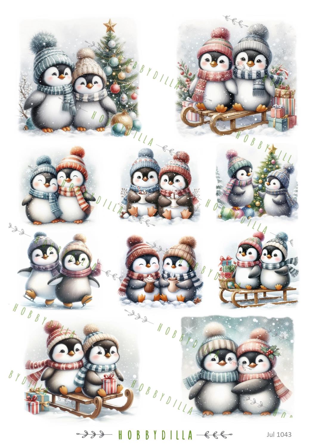 Rispapir A4 Jul 1043 Pingviner - Bilde 1