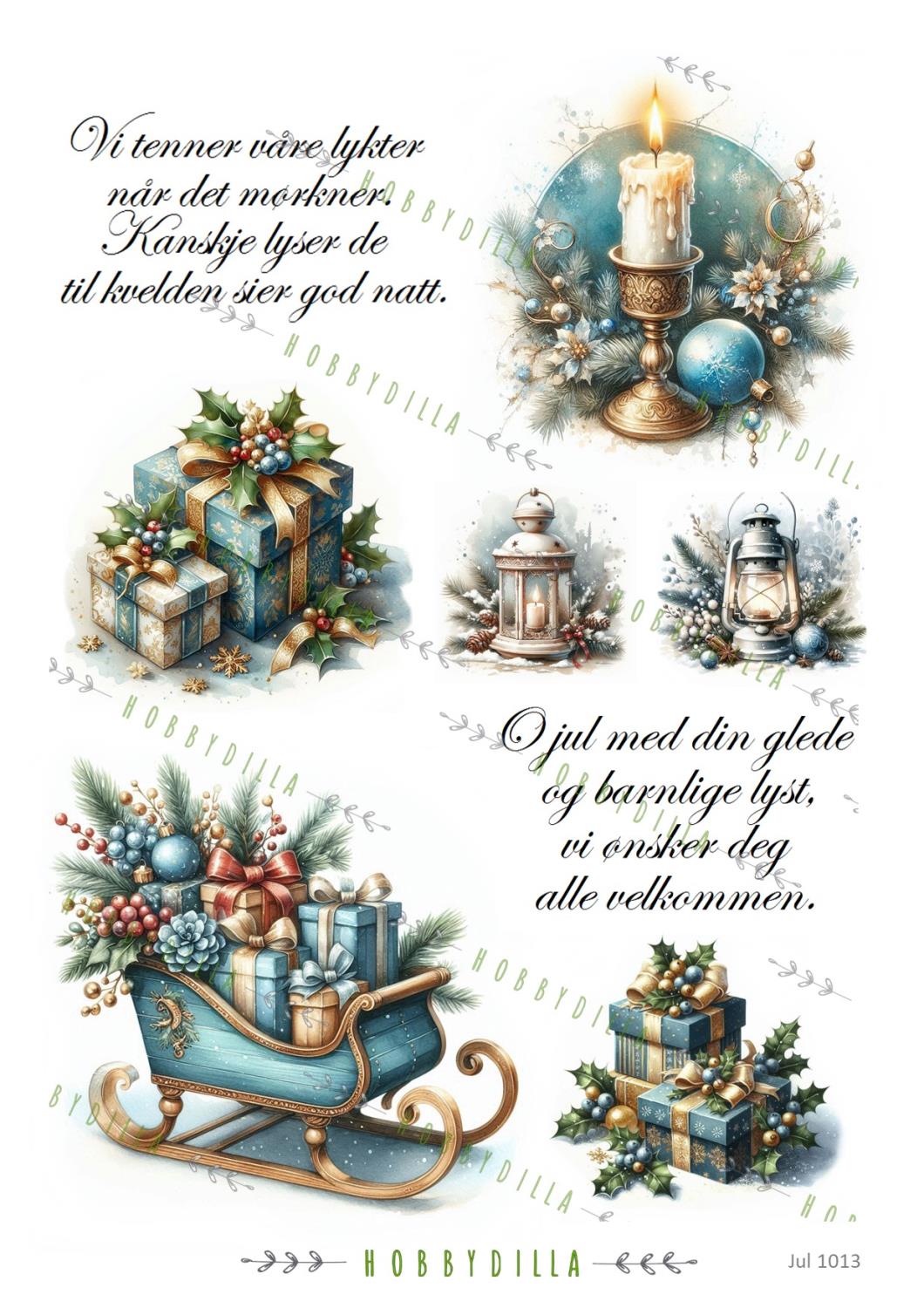 Motivark A4 Jul 1013 Blå Jul M - Bilde 1