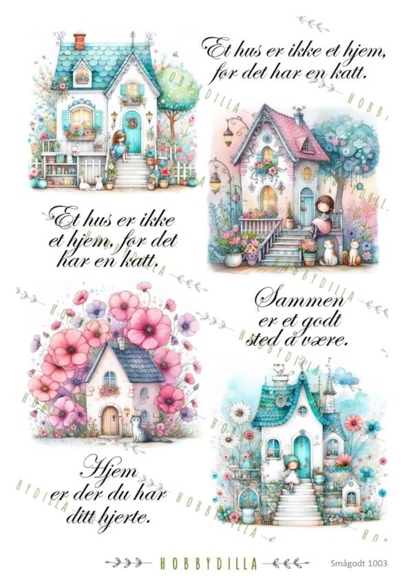 14797_image_3123f327989393b4.jpg Motivark Smågodt 1003 M Rare hus med katt