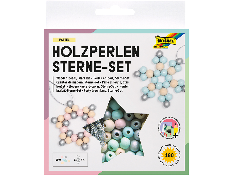 Folia Sett Treperler Stjerne – Pastell - Bilde 1