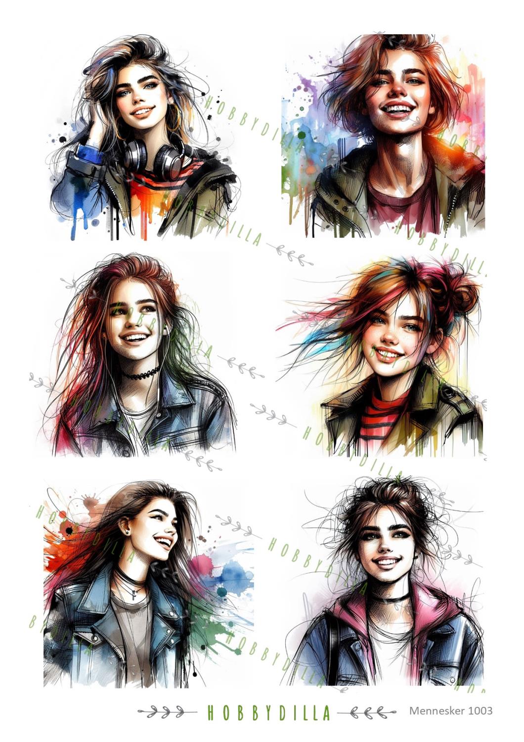 Motivark Mennesker 1003 M Tøffe jenter - Bilde 1