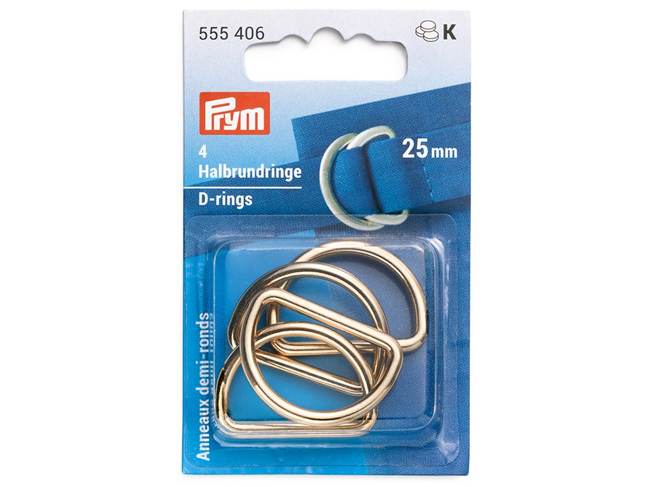 Prym D-ring 25mm 4stk – New gold - Bilde 1