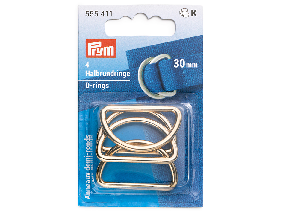 Prym D-ring 30mm 4stk – New gold - Bilde 1