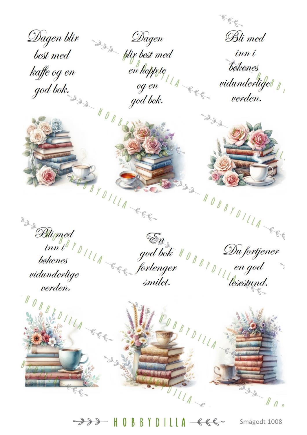 Motivark Smågodt 1008 M Bokmerker kaffe og te - Bilde 1