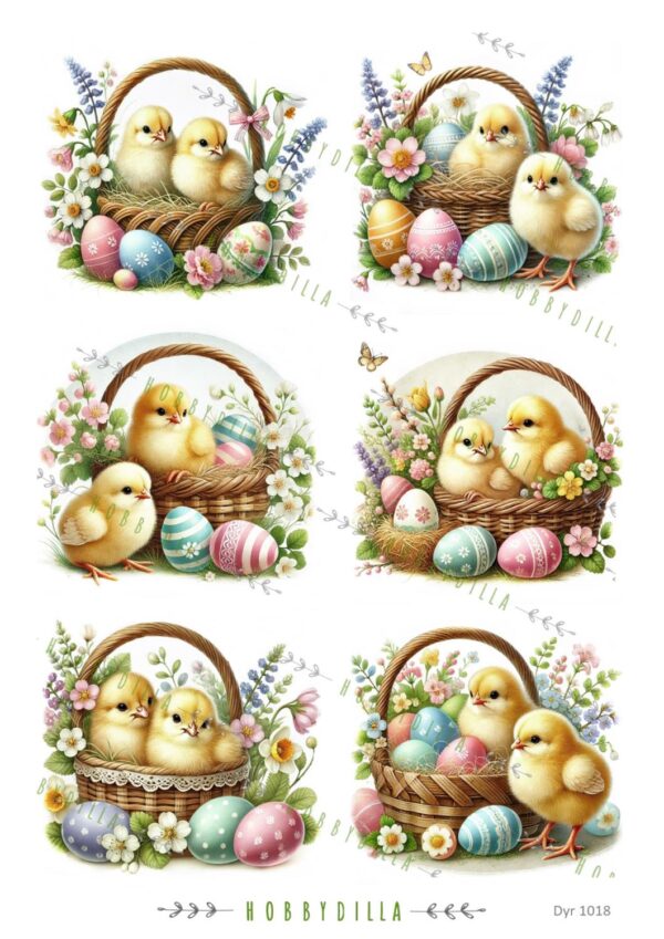 15234_image_6375d74911f1944f.jpg Motivark Dyr 1018 M Kyllinger i kurv